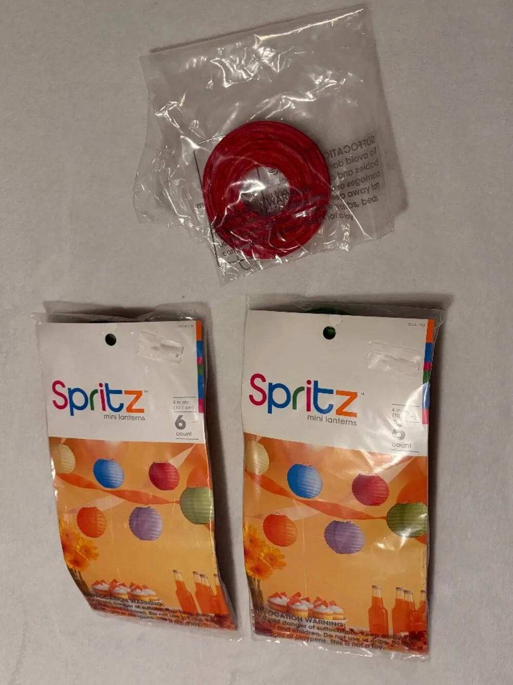 NWT Spritz Party Lanterns, 2-Pack, 6 Lanterns Each, 4-inch diameter